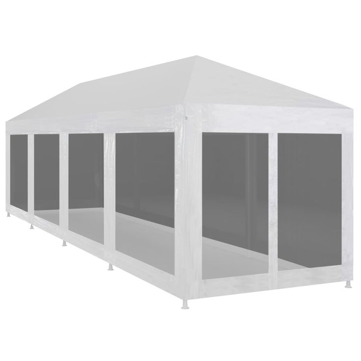 Juhlateltta, 10 verkkosivuseinää, 12x3m, valkoinen
