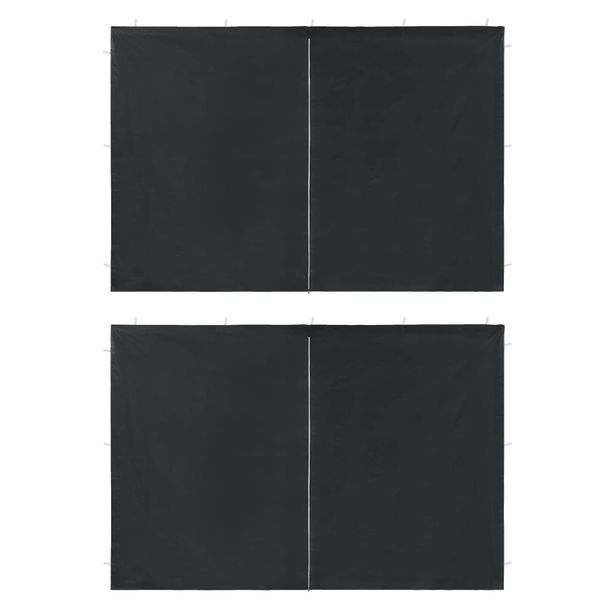 Juhlateltan sivuseinä vetoketjulla, 2kpl, 300x195cm, polyeteeni, antrasiitti