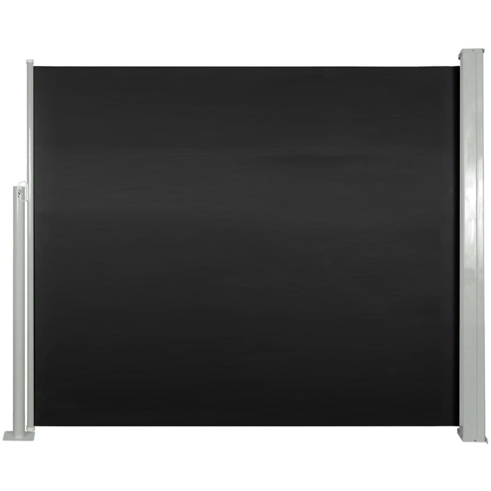 Sisäänvedettävä sivumarkiisi, 120 x 300 cm, musta