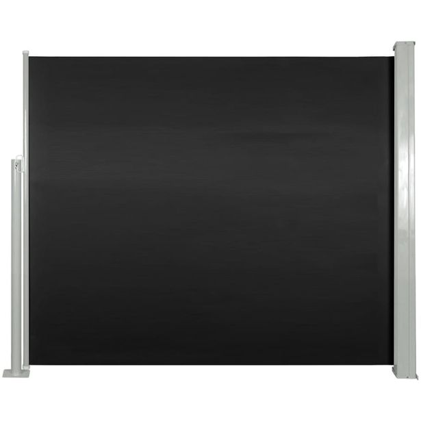 Sisäänvedettävä sivumarkiisi, 120 x 300 cm, musta