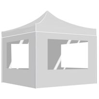 Juhlateltta kokoontaittuva seinillä, alumiini, 3x3m, valkoinen