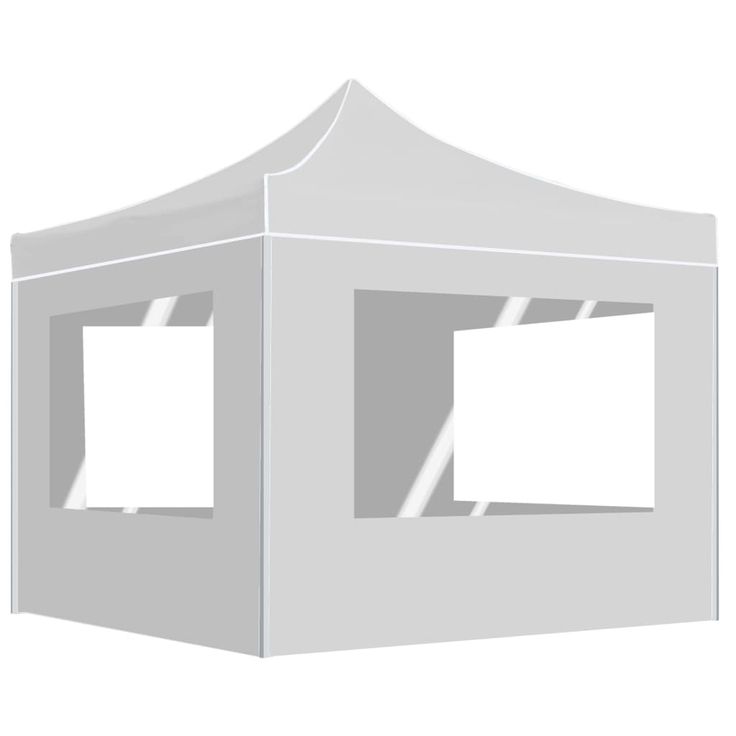 Juhlateltta kokoontaittuva seinillä, alumiini, 3x3m, valkoinen