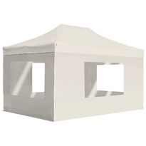 Juhlateltta kokoontaittuva seinillä, alumiini, 4.5x3m, kerma