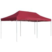 Juhlateltta kokoontaittuva, alumiini, 6x3m, viininpunainen