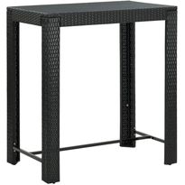 Puutarhan baaripöytä musta 100x60,5x110,5 cm polyrottinki