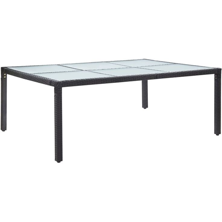 Ulkoruokapöytä musta 200x150x74 cm polyrottinki_1