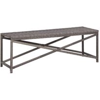 Puutarhapenkki 120 cm, polyrottinki harmaa