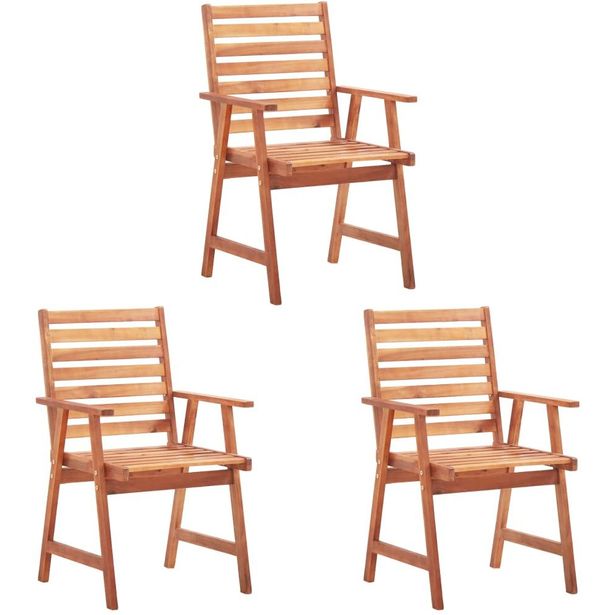 Ulkoruokatuolit 3 kpl, akaasiapuu