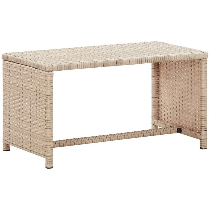 Sohvapöytä beige 70x40x38 cm polyrottinki_1
