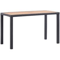 Puutarhapöytä, musta/ruskea, 123x60x74 cm, akaasiapuu