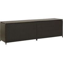 Puutarhan säilytyslaatikko, polyrottinki, 200x50x60 cm, ruskea, Verkkokaupan poistotuote
