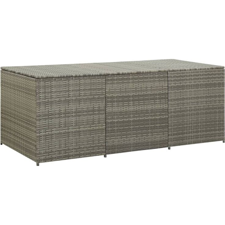 Puutarhan säilytyslaatikko, polyrottinki, 180x90x75 cm, harmaa