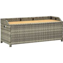 Puutarhan säilytyspenkki 120 cm, polyrottinki, harmaa