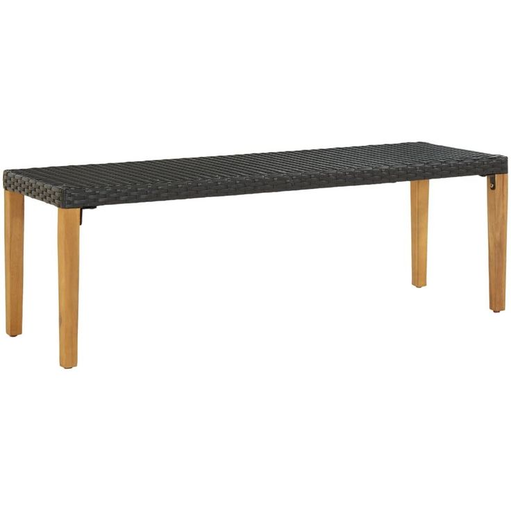 Puutarhapenkki 80 cm polyrottinki musta_1