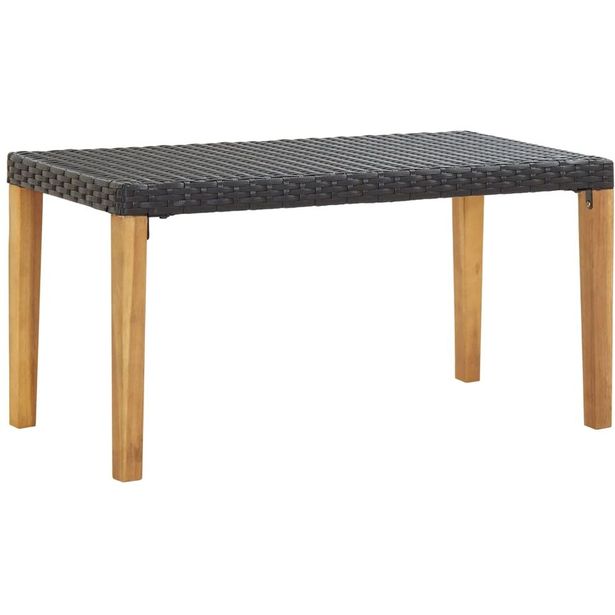 Puutarhapenkki 120 cm musta polyrottinki ja täysi akaasiapuu_1