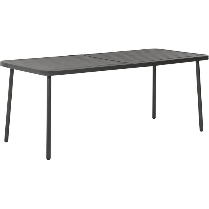 Puutarhapöytä, 180x83x72 cm, teräs, tummanharmaa