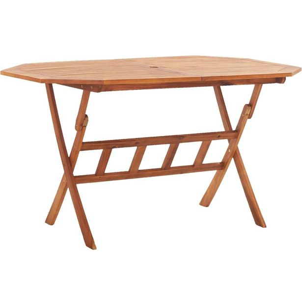 Kokoontaittuva puutarhapöytä, 135x85x75 cm, akaasiapuu