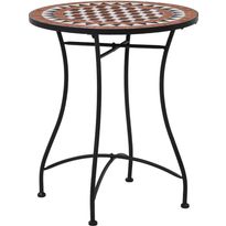 Mosaiikkibistropöytä, ⌀ 60 cm, ruskea keramiikka