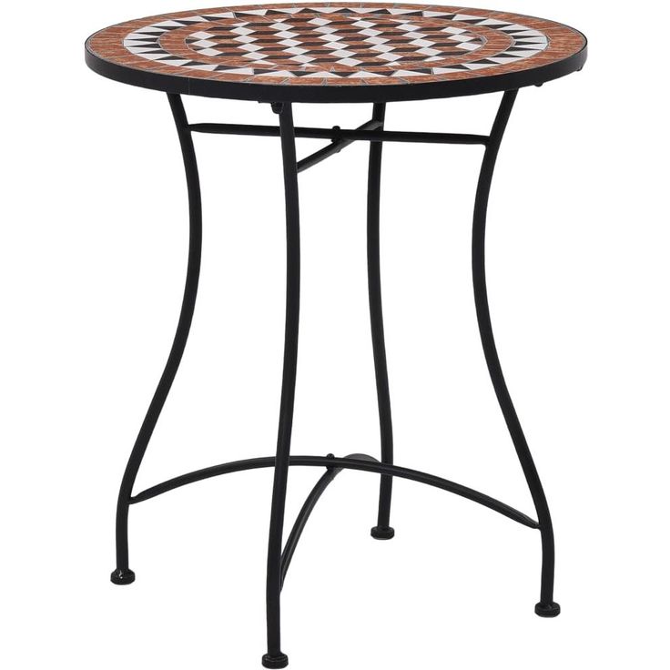 Mosaiikkibistropöytä, ⌀ 60 cm, ruskea keramiikka