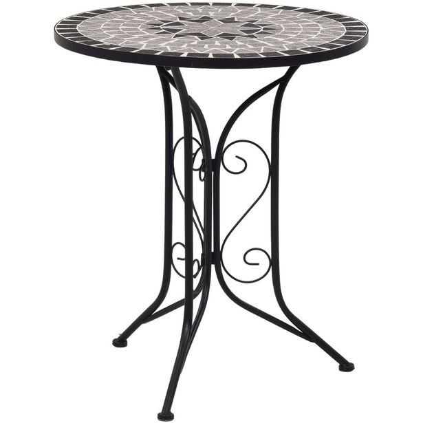 Mosaiikkibistropöytä, ⌀ 61 cm, harmaa keramiikka
