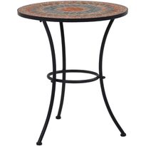 Mosaiikkibistropöytä, ⌀ 60 cm, oranssi/harmaa keramiikka