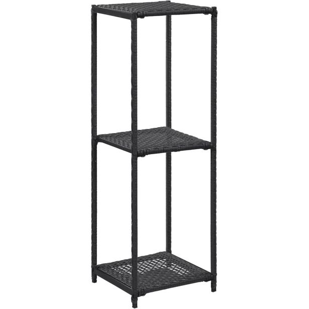 Säilytyshylly musta, 30x30x90 cm, polyrottinki