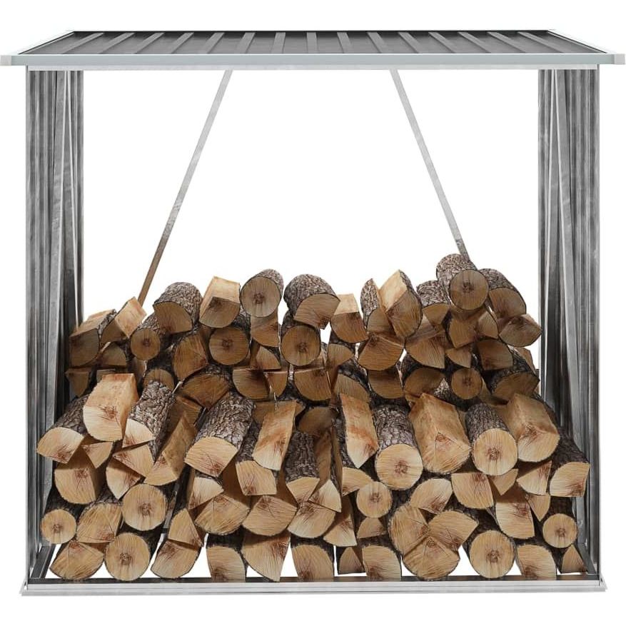 Polttopuukatos 163x83x154cm, galvanoitu teräs, antrasiitti