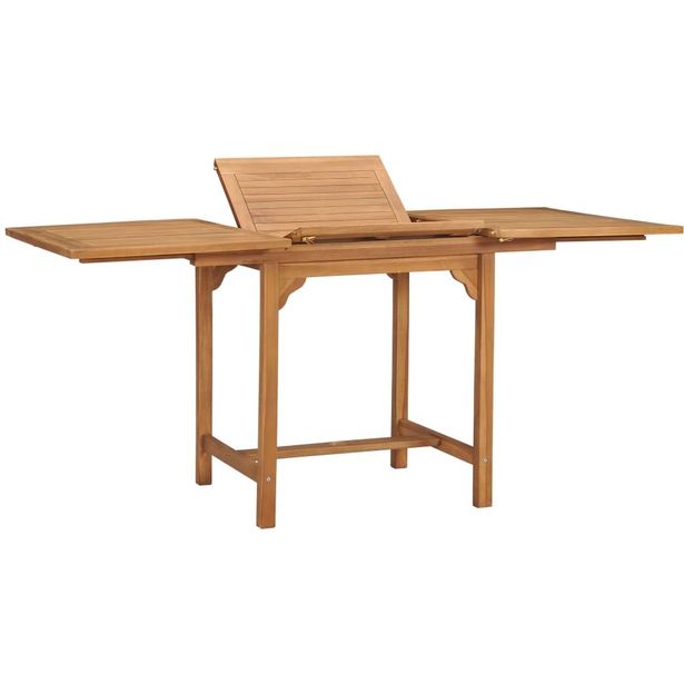 Jatkettava puutarhapöytä, (110-160)x80x75 cm, tiikki