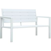 Puutarhapenkki 120 cm, polyeteeni, valkoinen puujäljitelmä