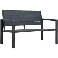 Puutarhapenkki 120 cm, polyeteeni, harmaa puujäljitelmä