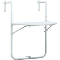 Roikkuva parvekepöytä, 60x64x83.5cm, valkoinen muovirottinki