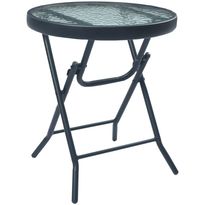 Bistropöytä musta 40x46 cm teräs ja lasi