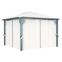 Paviljonki verhoilla, 300x300cm, alumiini, kerma