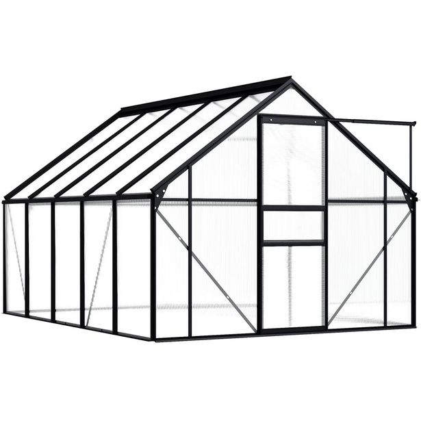 Kasvihuone alumiinirungolla 5,89 m², antrasiitti