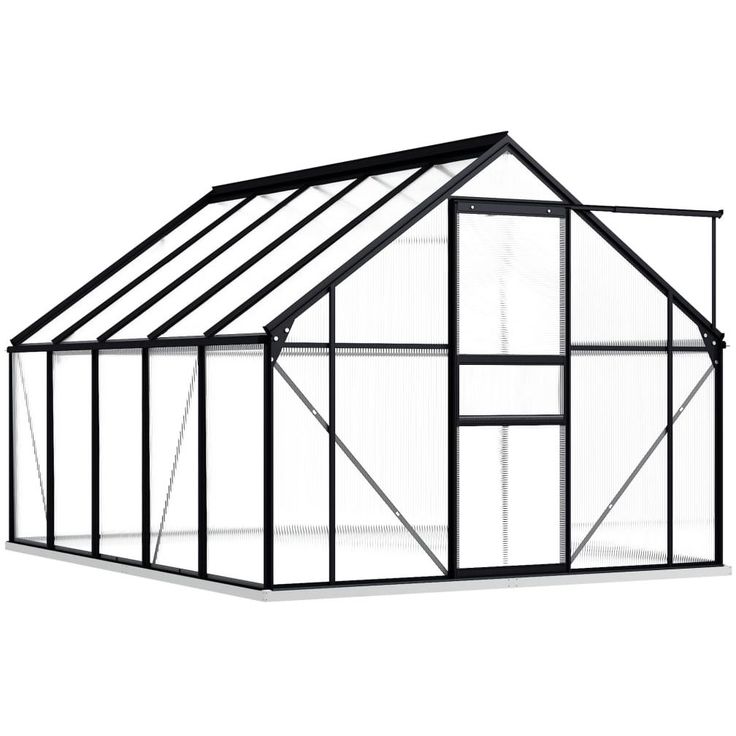 Kasvihuone alumiinirungolla 5,89 m², 190x310x202 cm, antrasiitti