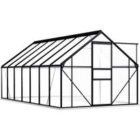 Kasvihuone alumiinirungolla 8,17 m², 190x430x202 cm, antrasiitti