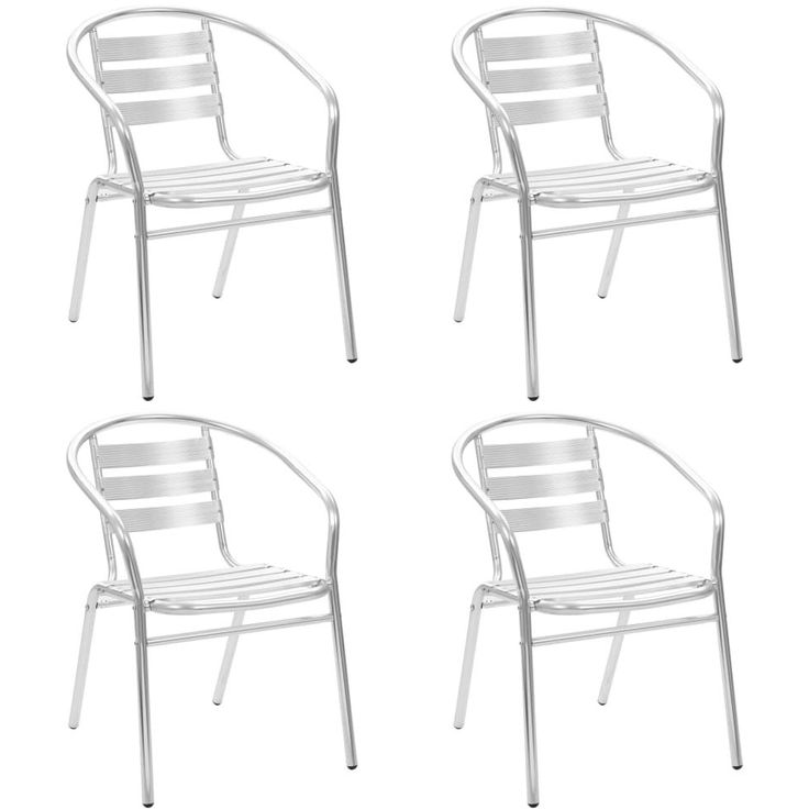 Pinottavat ulkotuolit 4 kpl, alumiini