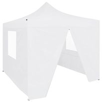 Juhlateltta kokoontaittuva, 4 sivuseinää, 2x2m, teräs, valkoinen