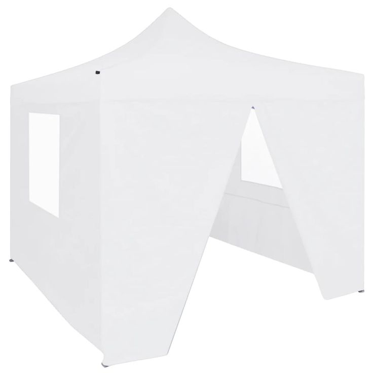 Juhlateltta kokoontaittuva, 4 sivuseinää, 2x2m, teräs, valkoinen