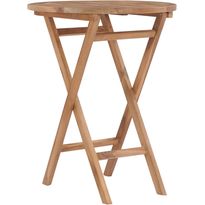 Kokoontaittuva puutarhapöytä 60 cm täysi tiikki