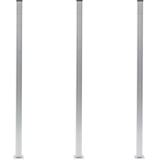 Aitatolpat, 3kpl, alumiini, 185cm