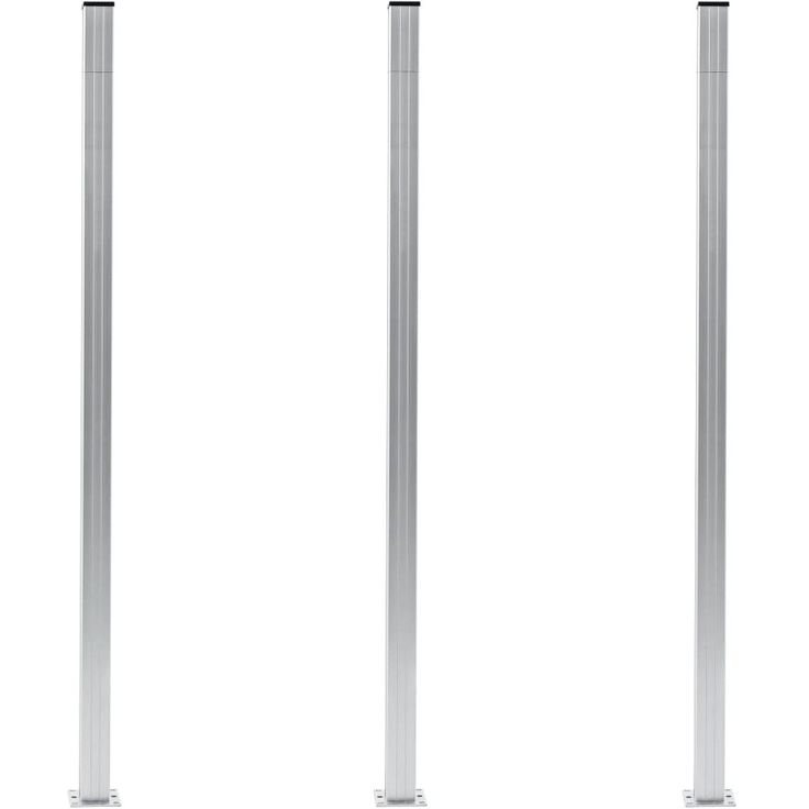 Aitatolpat, 3kpl, alumiini, 185cm