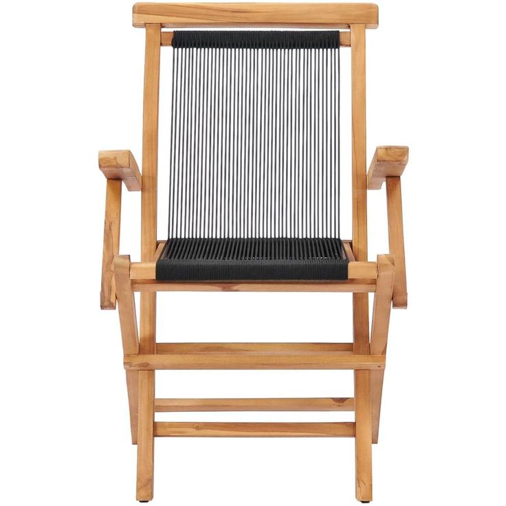 Kokoontaitettavat puutarhatuolit 2 kpl, 56x62x90 cm, täysi tiikki ja köysi