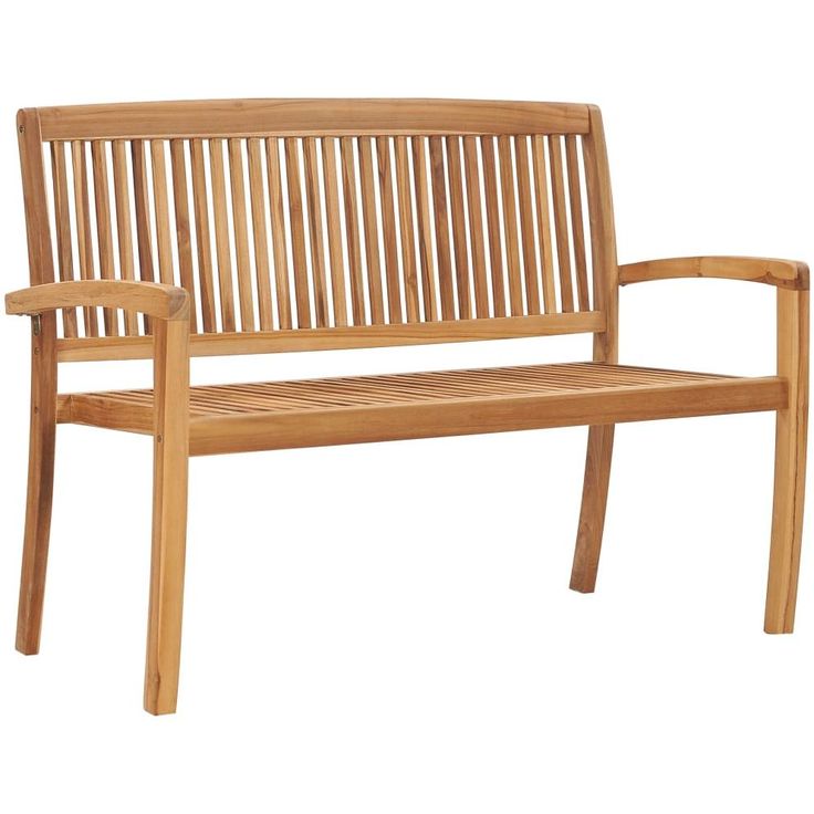 Kahdenistuttava ja pinottava puutarhapenkki, 128.5 cm, tiikki