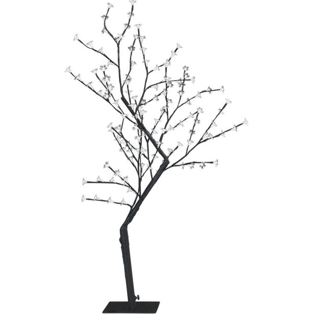 Valopuu, 128 lämpimän valkoista LED-valoa, kirsikankukka, 120cm