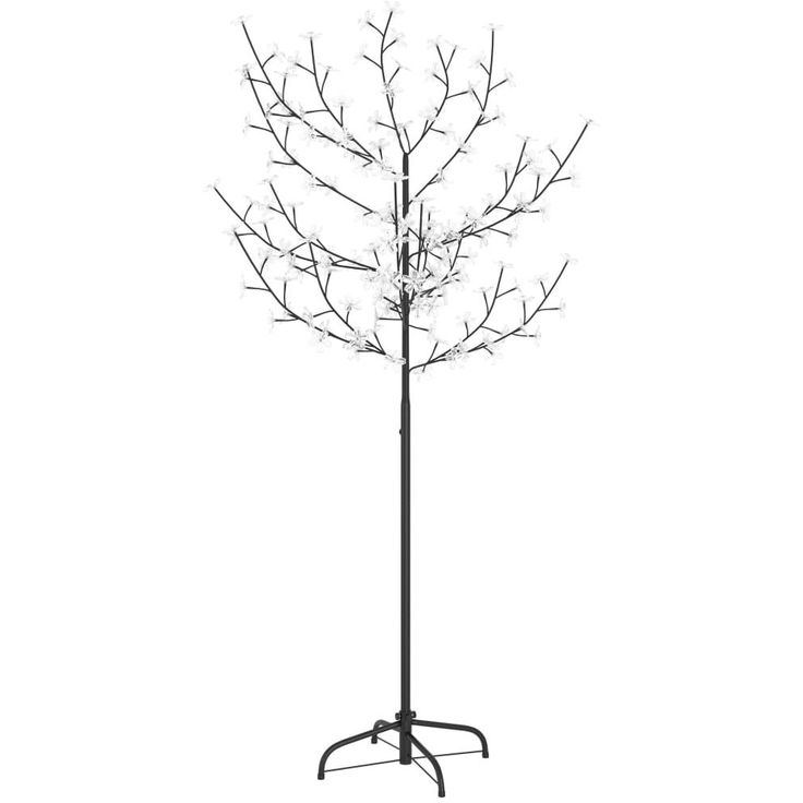 Valopuu, 120 lämpimän valkoista LED-valoa, kirsikankukka, 150cm