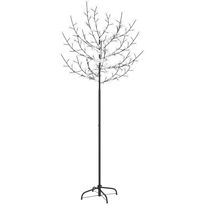 Valopuu, 200 sinivalkoista LED-valoa, kirsikankukka, 180cm