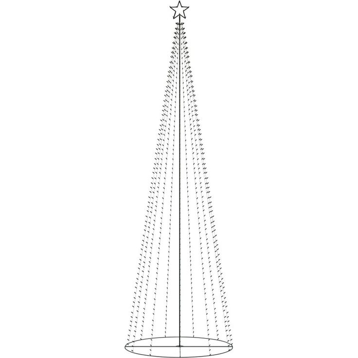 Kartiojoulukuusi, 752 moniväristä LED-valoa, 160x500cm