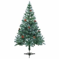 Huurteinen joulukuusi kävyillä, 150cm