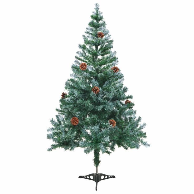 Huurteinen joulukuusi kävyillä, 150cm